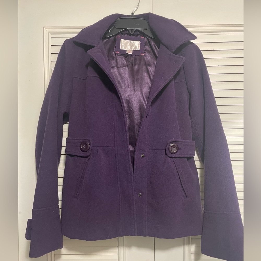 Xhilaration purple coat with hood, size M